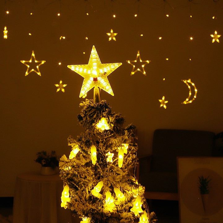 Beleuchteter Weihnachtsbaum-Spitzenstern mit Lichteffekten