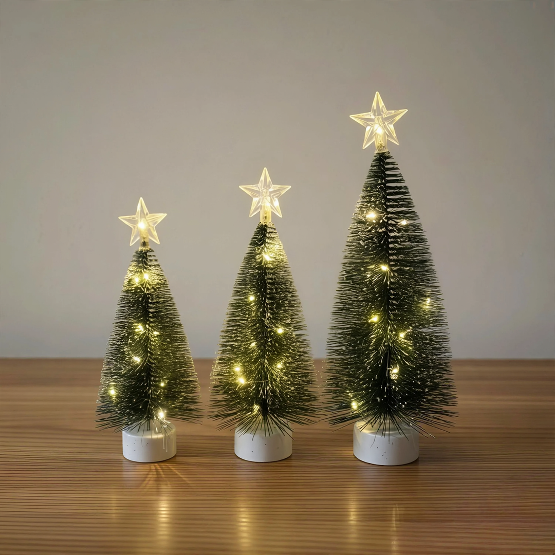 Mini-Weihnachtsbaum-Set mit LED-Beleuchtung