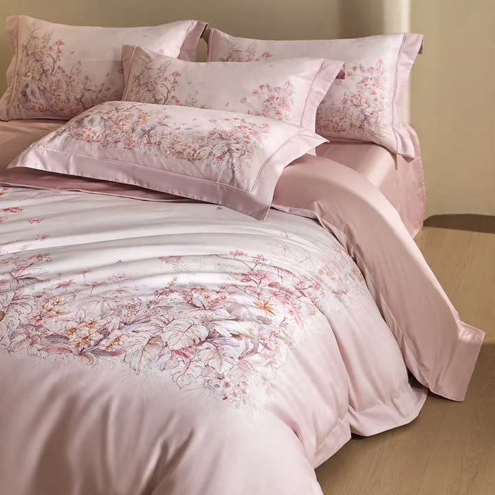 Baumwoll-Bettwäsche-Set mit Blumenmuster