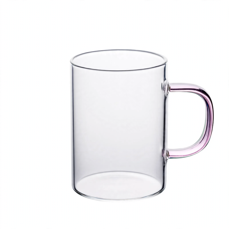 Borosilikat-Glas-Becher mit Holzgriff, 360 ml