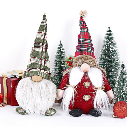Dekorative Weihnachts-Wichtelfigur, sitzend, 35 cm
