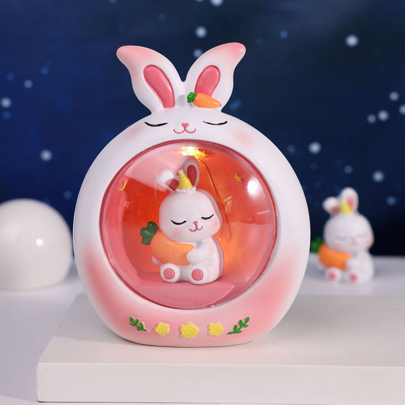 Niedliche Hasen-Nachtlampe mit Sternen-Design