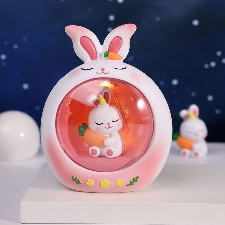 Niedliche Hasen-Nachtlampe mit Sternen-Design