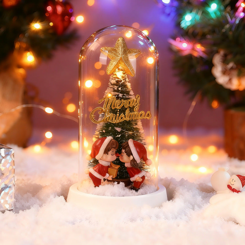 Dekorative Spieluhr mit Weihnachtsbaum und LED-Licht