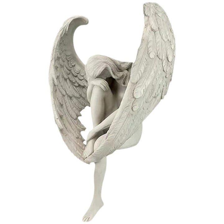 Engel-Vogeltränke aus Kunstharz