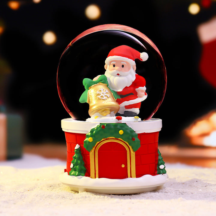 Weihnachtliche Schneekugel mit Musik und Licht