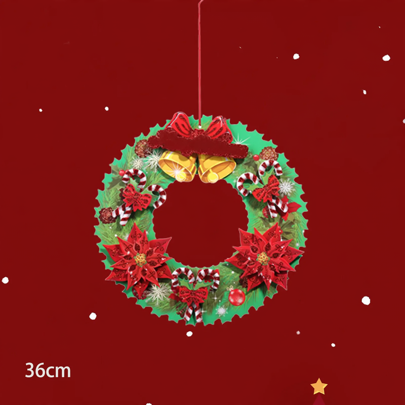 Dekorativer Weihnachtskranz aus Papier, 36 cm