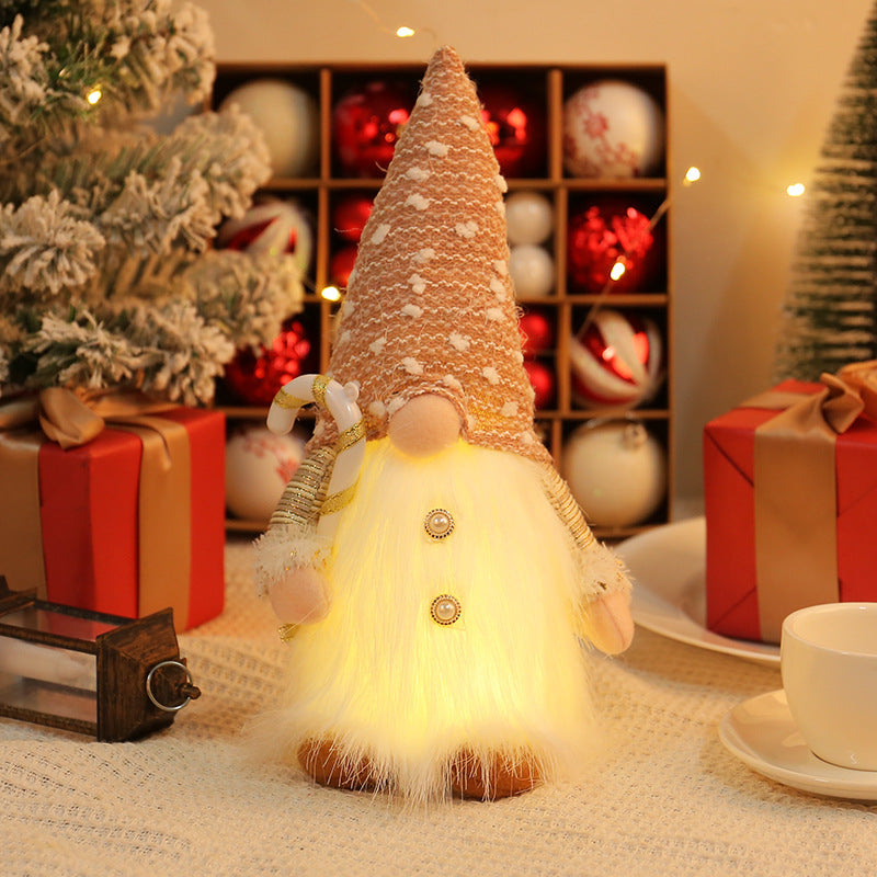 Glitzernde Wichtelfigur mit LED-Beleuchtung