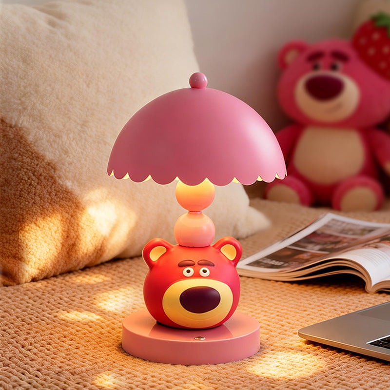 Süße Erdbeerbär-Tischlampe für Kinder