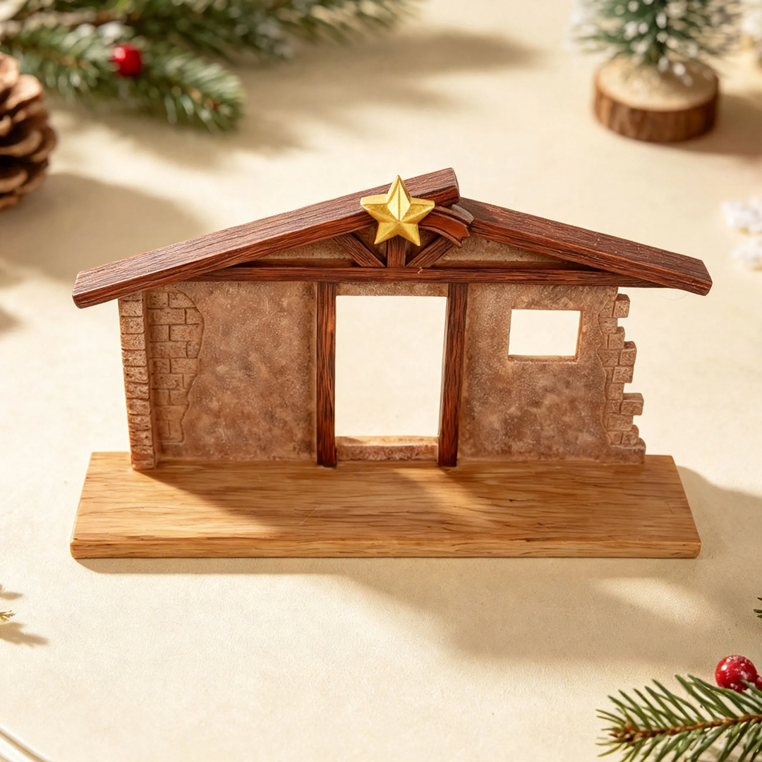 Weihnachtskrippen-Set aus Kunstharz