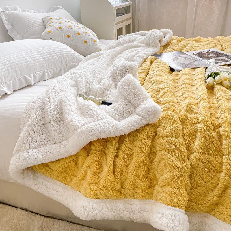 Sherpa-Fleece-Wolldecke, doppellagig, extra warm