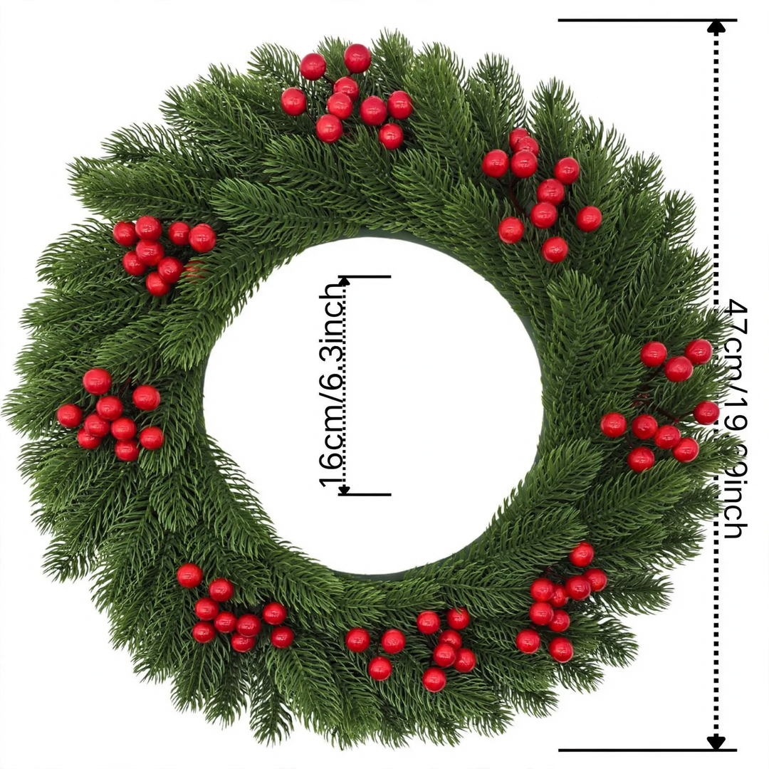 Kunststoff-Weihnachtskranz mit Tannennadeln