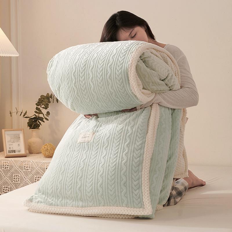 Flauschige Flanell-Wohndecke, einfarbig, für alle Jahreszeiten