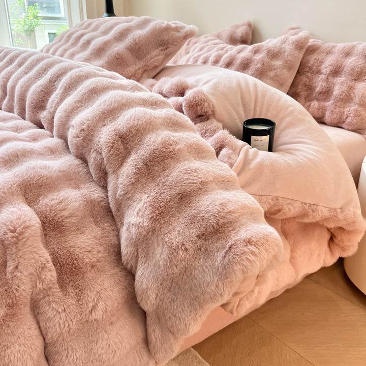 Winter-Bettwäsche-Set aus verdicktem Milchfaser-Fleece