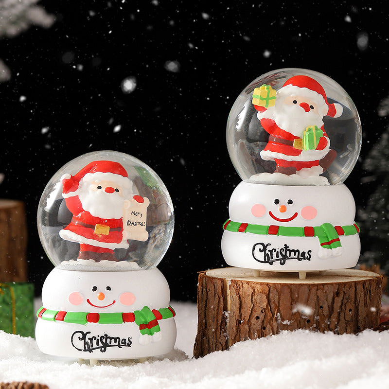 Kleine weihnachtliche Schneekugel mit Licht