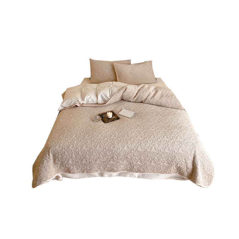 Romantische Tagesdecke, Milchfleece, floral
