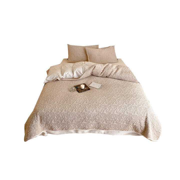 Romantische Tagesdecke, Milchfleece, floral