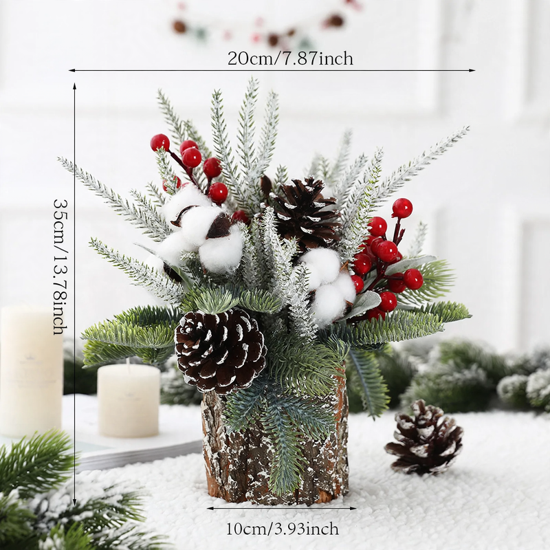Mini-Weihnachtsbaum im Holzfass, 35 cm