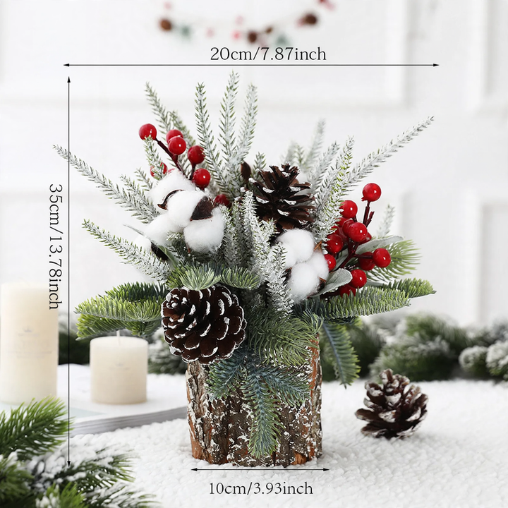 Mini-Weihnachtsbaum im Holzfass, 35 cm