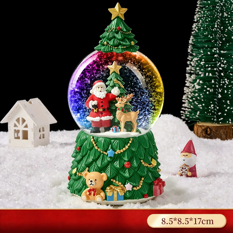 Dekorative Weihnachts-Spieluhr mit Schneekugel