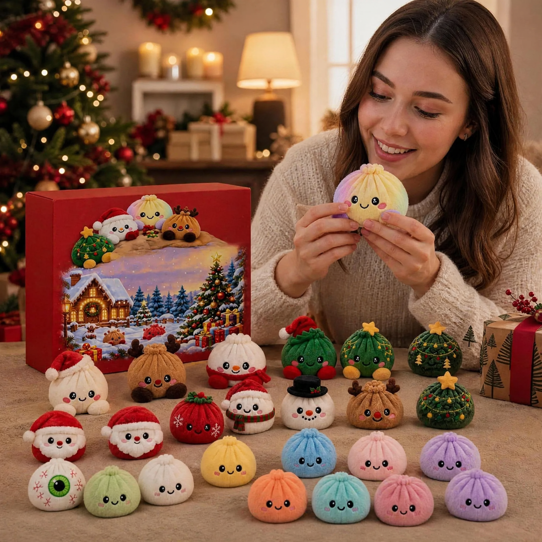 Weihnachts-Adventskalender mit sensorischen Dekofiguren