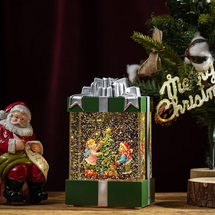 Dekorative LED-Schneekugel-Spieluhr im Geschenk-Design