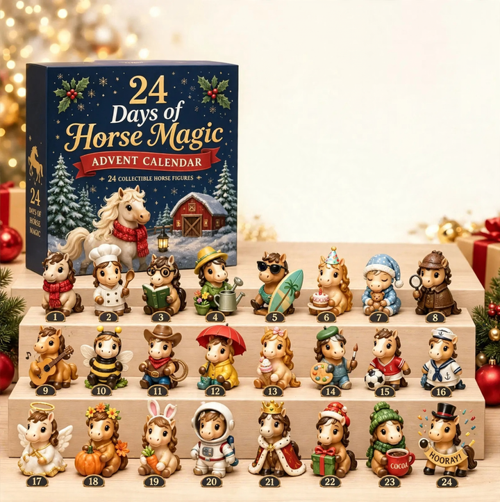 Weihnachts-Adventskalender mit Katzen-Baumschmuck