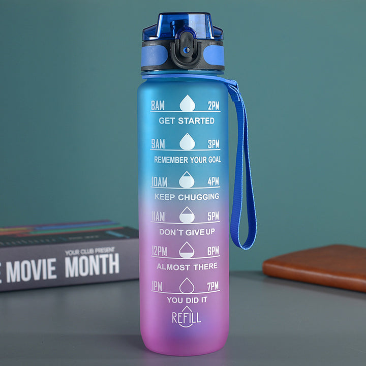PC-Sportflasche mit Strohhalm, 1000 ml