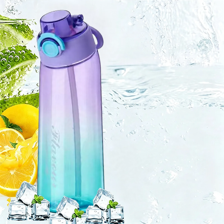 Tritan-Trinkflasche mit Aromaring, 900 ml, mit Strohhalm