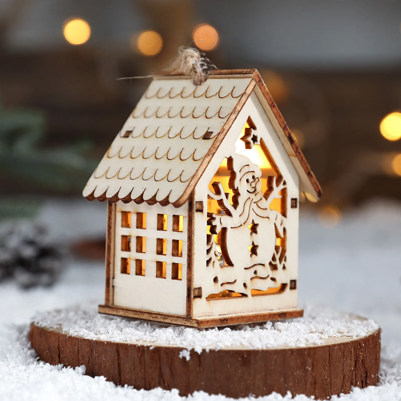 Dekorative LED-Holzhütte für weihnachtliche Atmosphäre