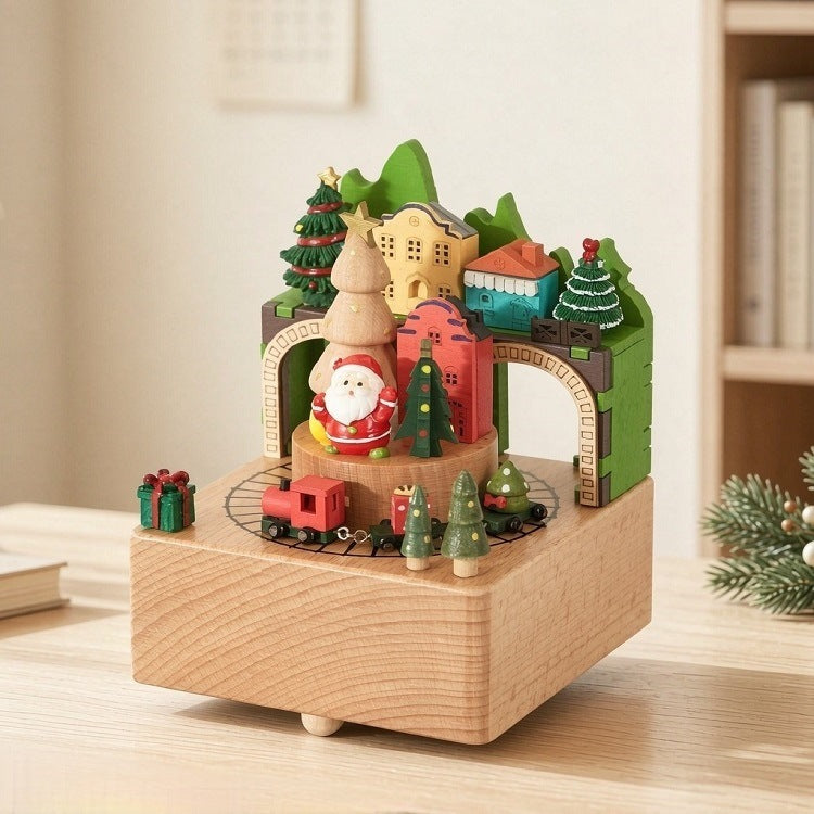 Dekorative Weihnachts-Spieluhr aus Holz