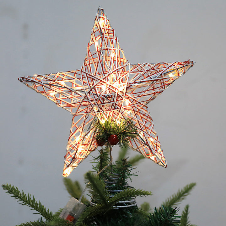 Beleuchteter Weihnachtsbaum-Stern aus Eisen