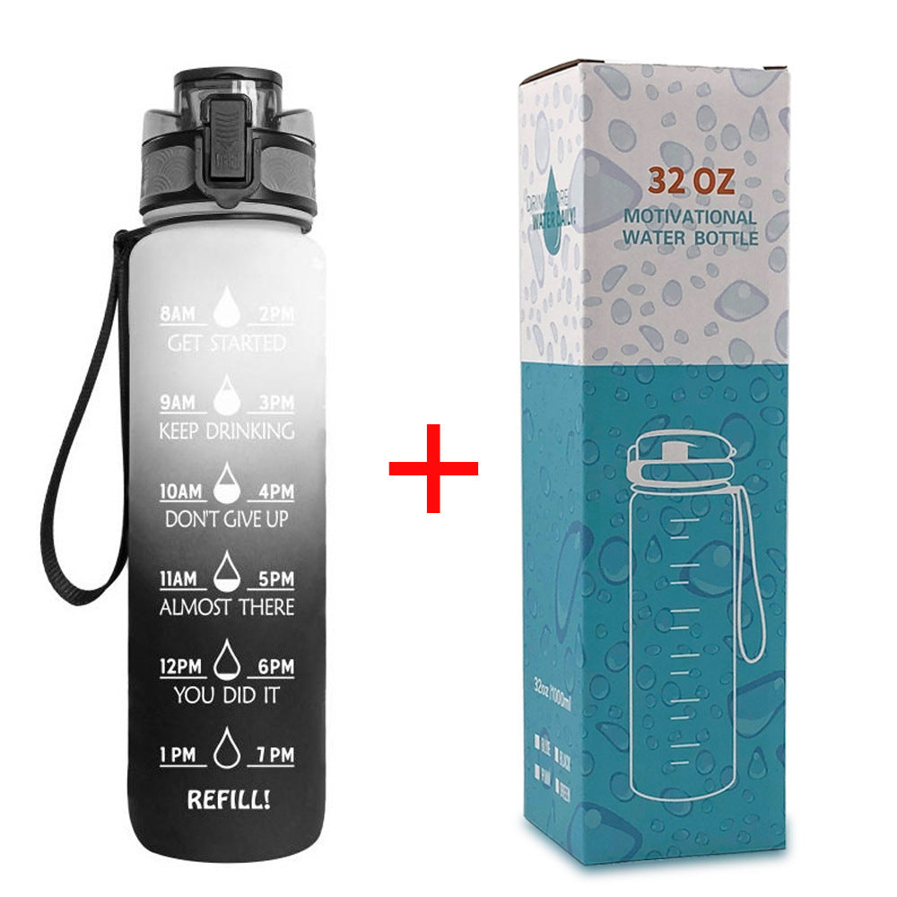 Sportflasche mit Motivationsskala, 1 L, Tritan