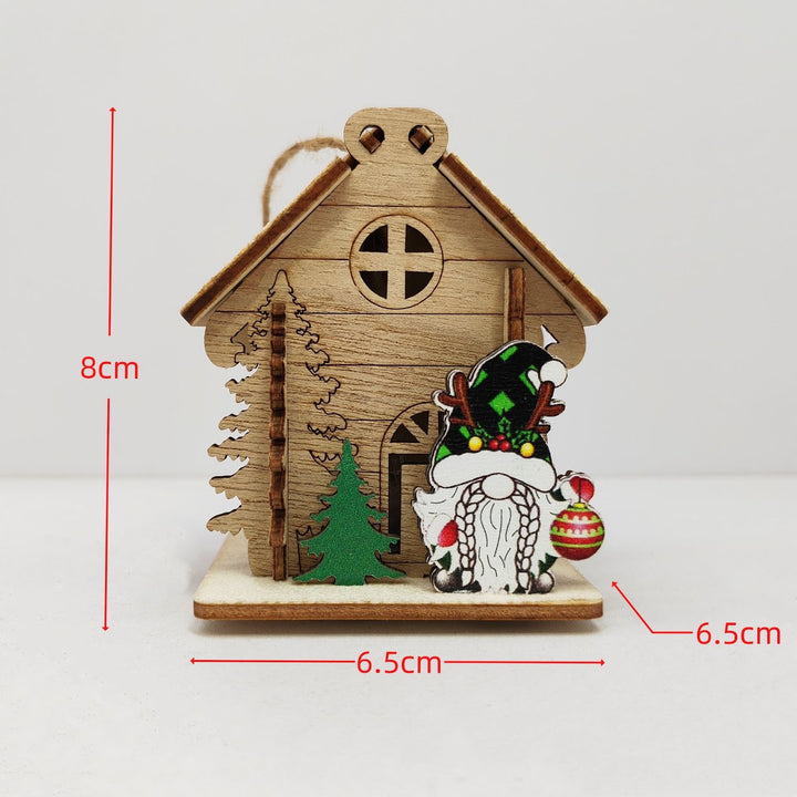 Beleuchtetes Holzhaus für die Weihnachtsdekoration