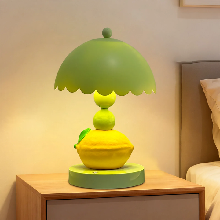 Zitronenfrucht-Tischlampe in Grün
