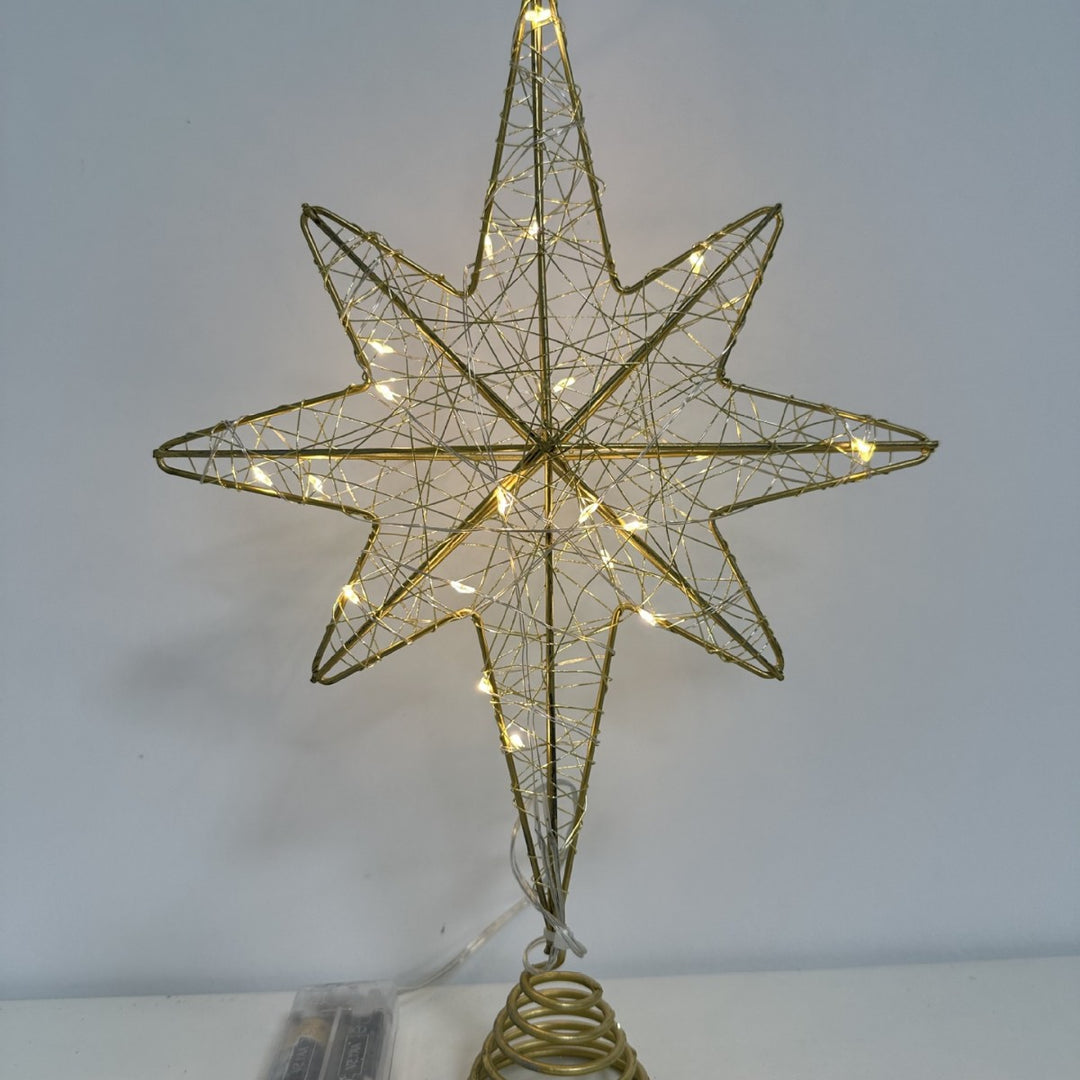 LED-Weihnachtsbaumspitze, Stern aus Eisen