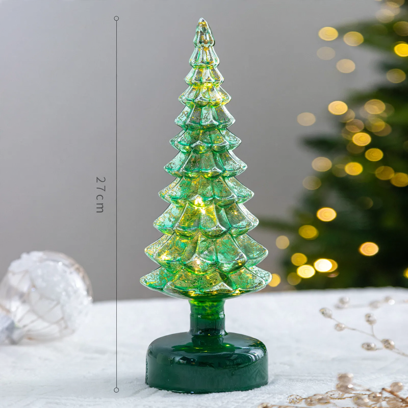 Weihnachtsbaum-Dekoration aus Glas, beleuchtet