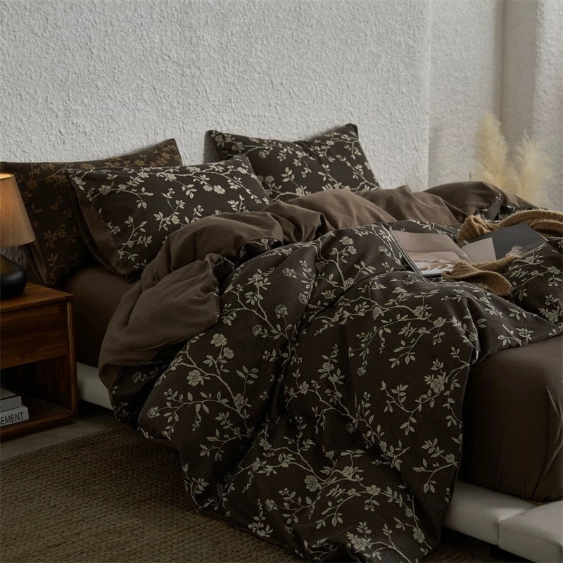 Vintage-Bettwäsche-Set, Baumwolle, Jacquard-Optik