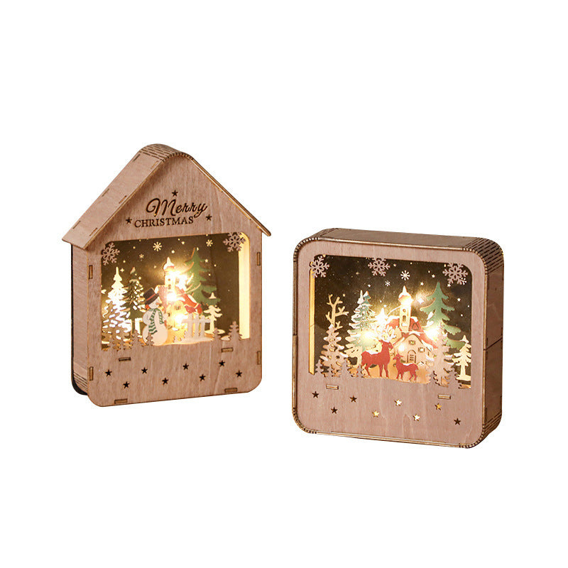 Dekoratives Holzhaus mit LED-Beleuchtung