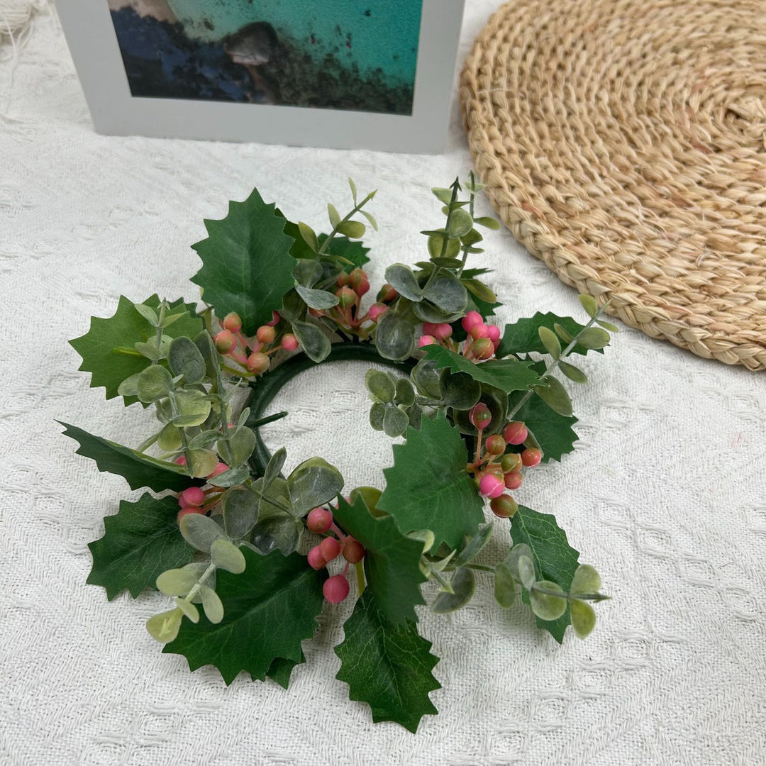 Künstlicher Weihnachtskranz für Kerzenhalter