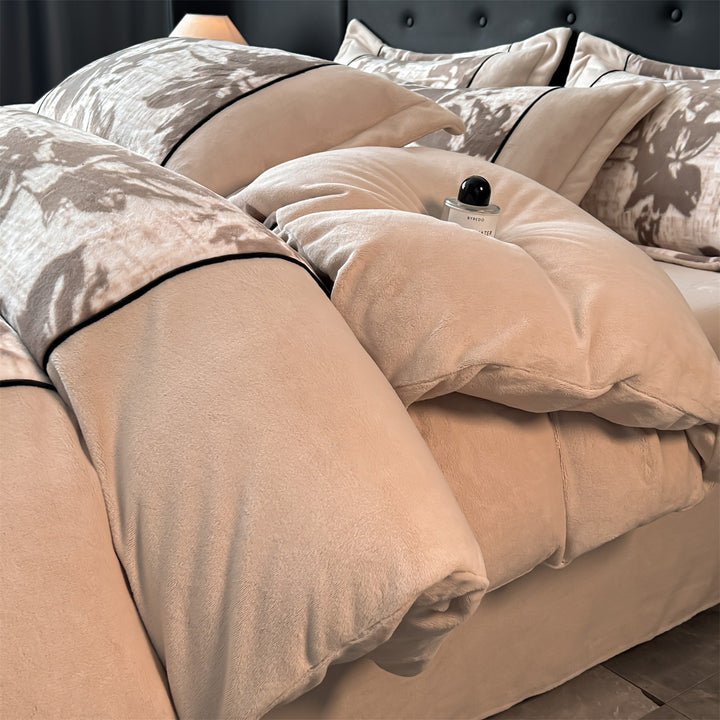 Milchfaser-Fleece Bettwäsche-Set, französischer Luxus-Stil