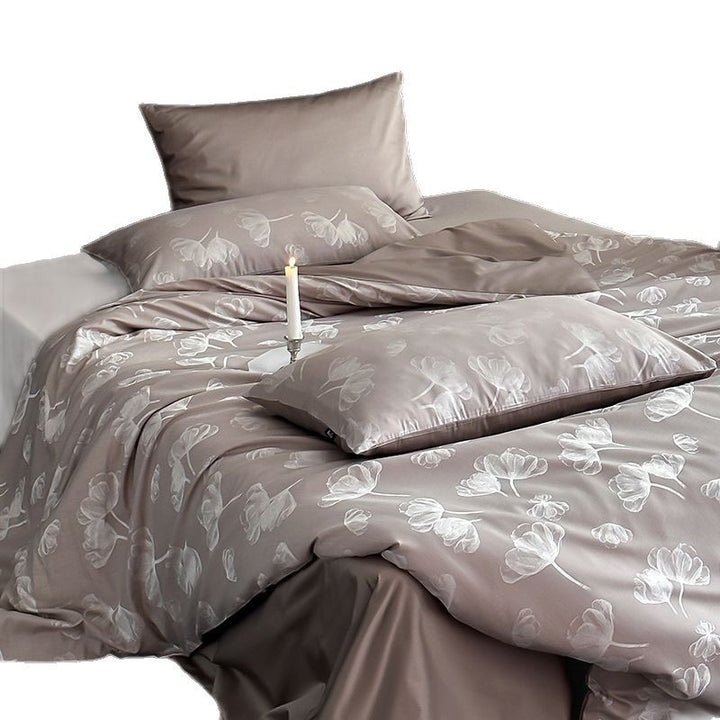 Tencel-Baumwoll-Bettwäsche-Set, 4-teilig, Blumenmuster