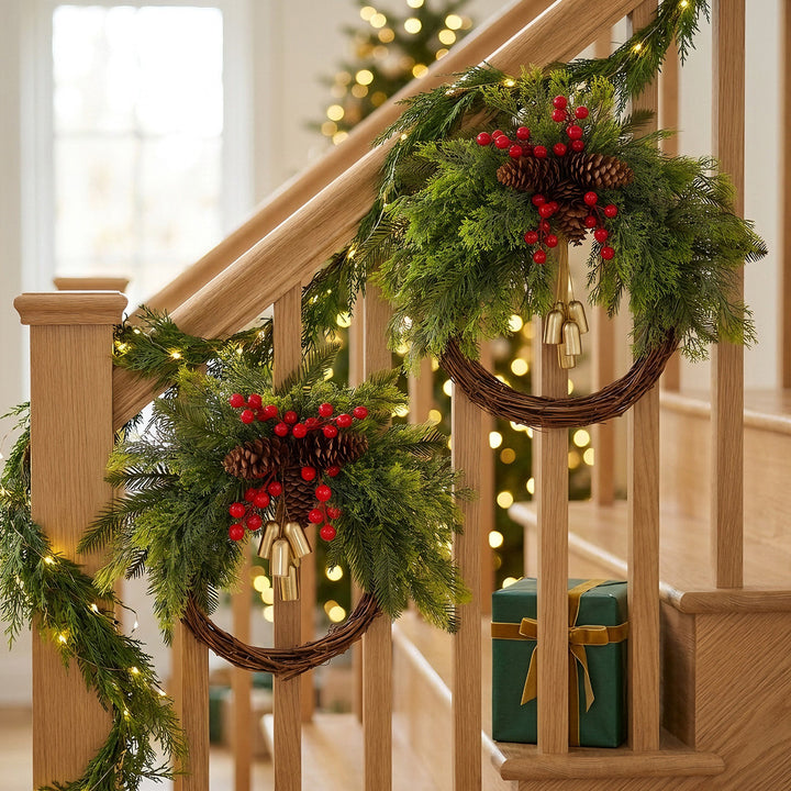 Weihnachtskranz mit Glocken im Landhausstil