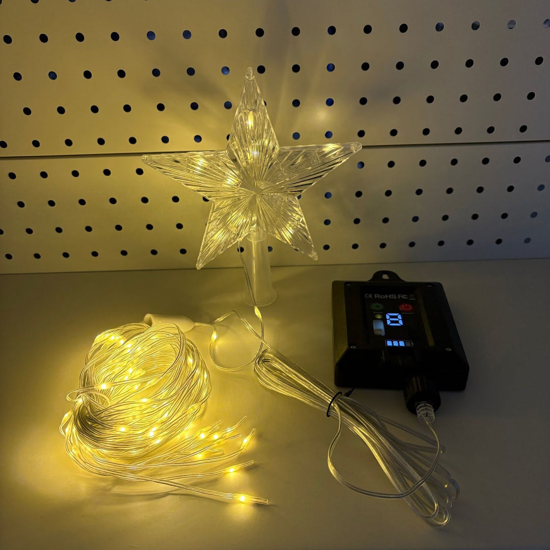 LED-Weihnachtsbaum-Sternaufsatz mit Fernbedienung