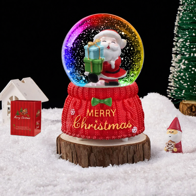 Weihnachtliche Schneekugel mit Spieluhr und Kutschen-Design