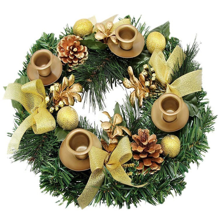 Adventskranz mit Kerzenhalter und Dekoration