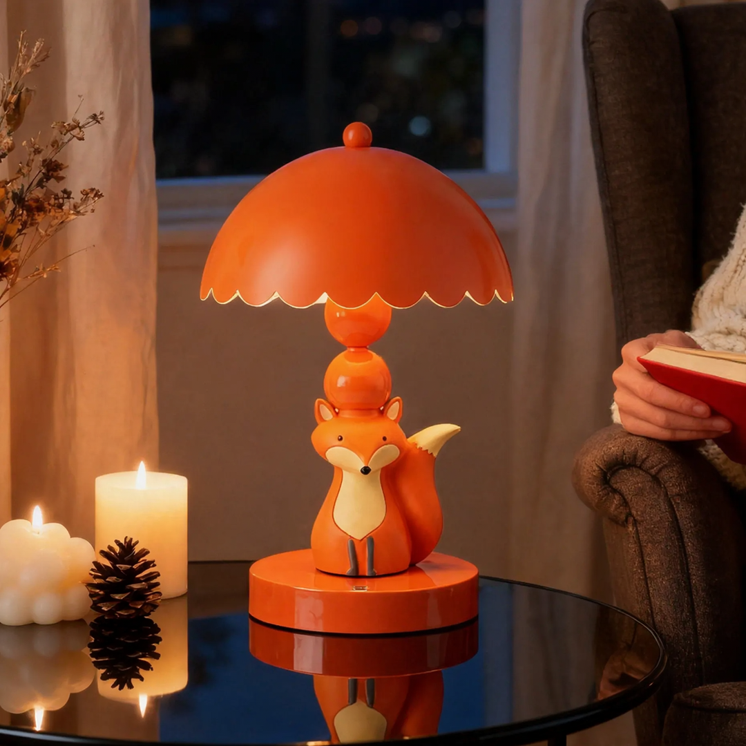 Cartoon-Fuchs-Tischlampe mit Farbwechsel