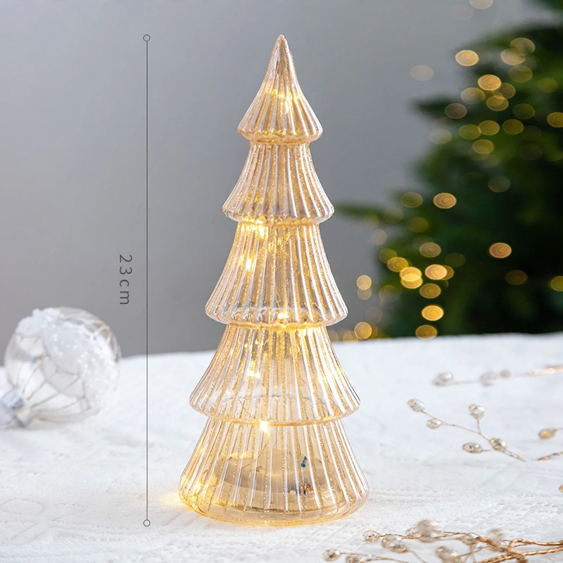 Weihnachtsbaum-Dekoration aus Glas, beleuchtet
