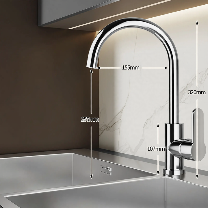 Edelstahl-Wasserhahn für Küche, Misch- oder Kaltwasser