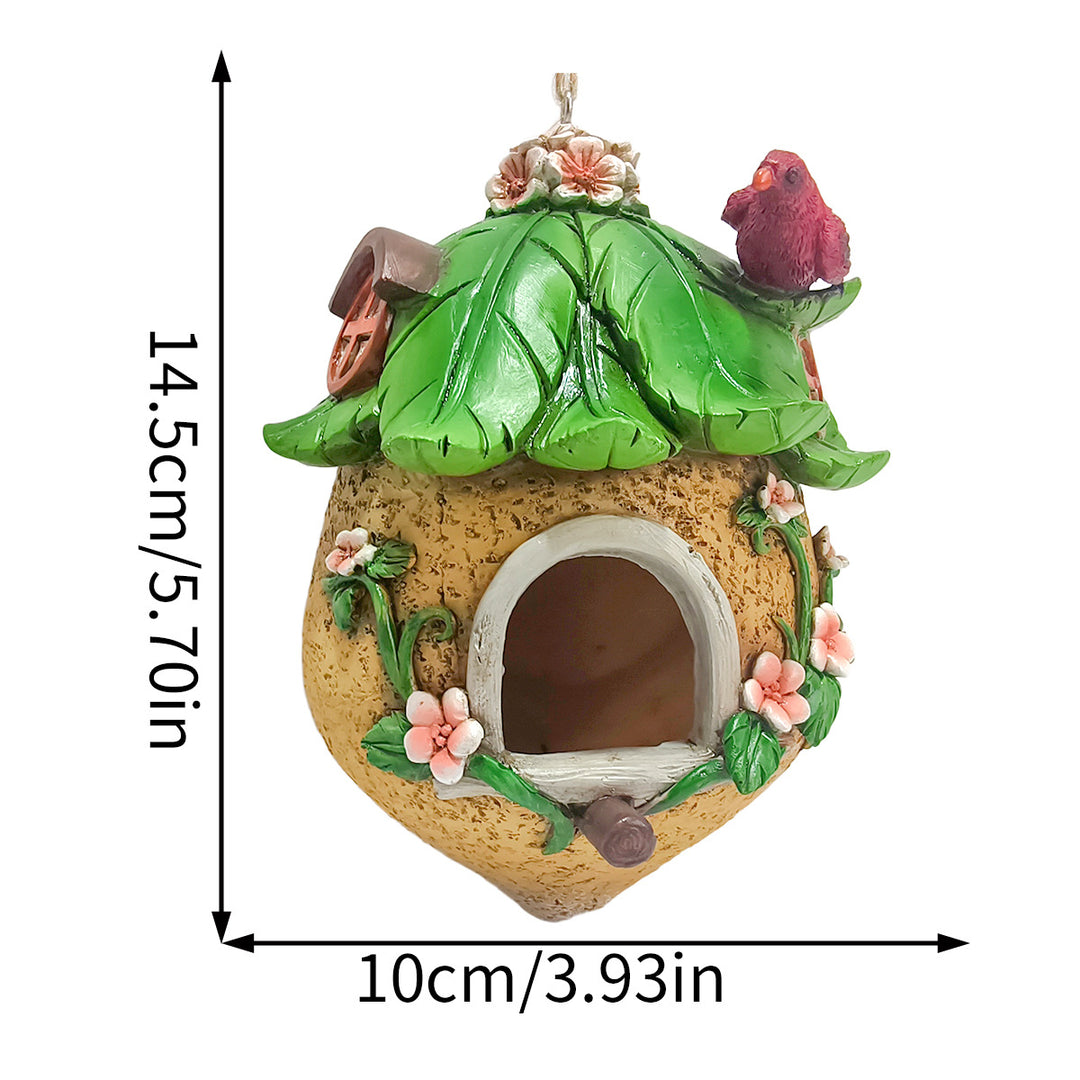 Dekoratives Vogelhaus aus Kunstharz für den Garten